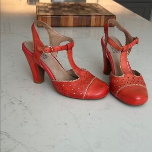 Miz Mooz Orange Leather Heels